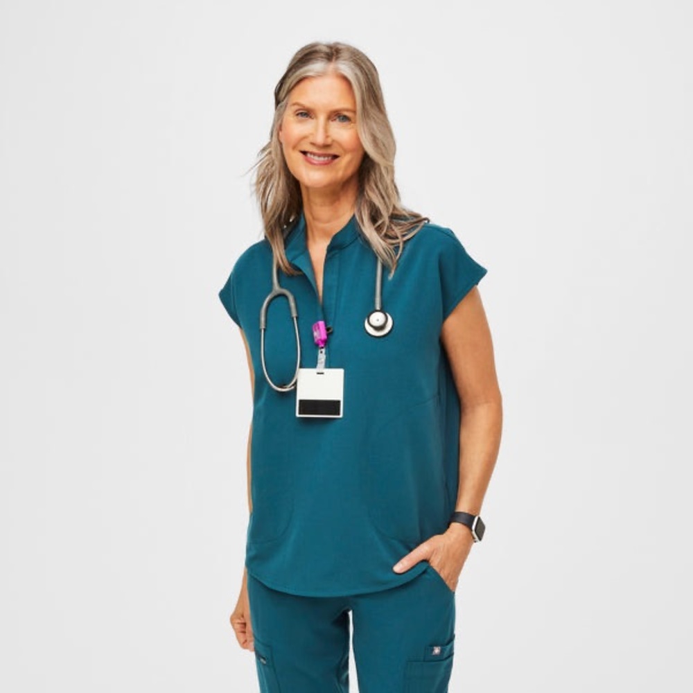 Figs Caribbean Blue Rafaela oversized scrub top. *never worn* tags still on